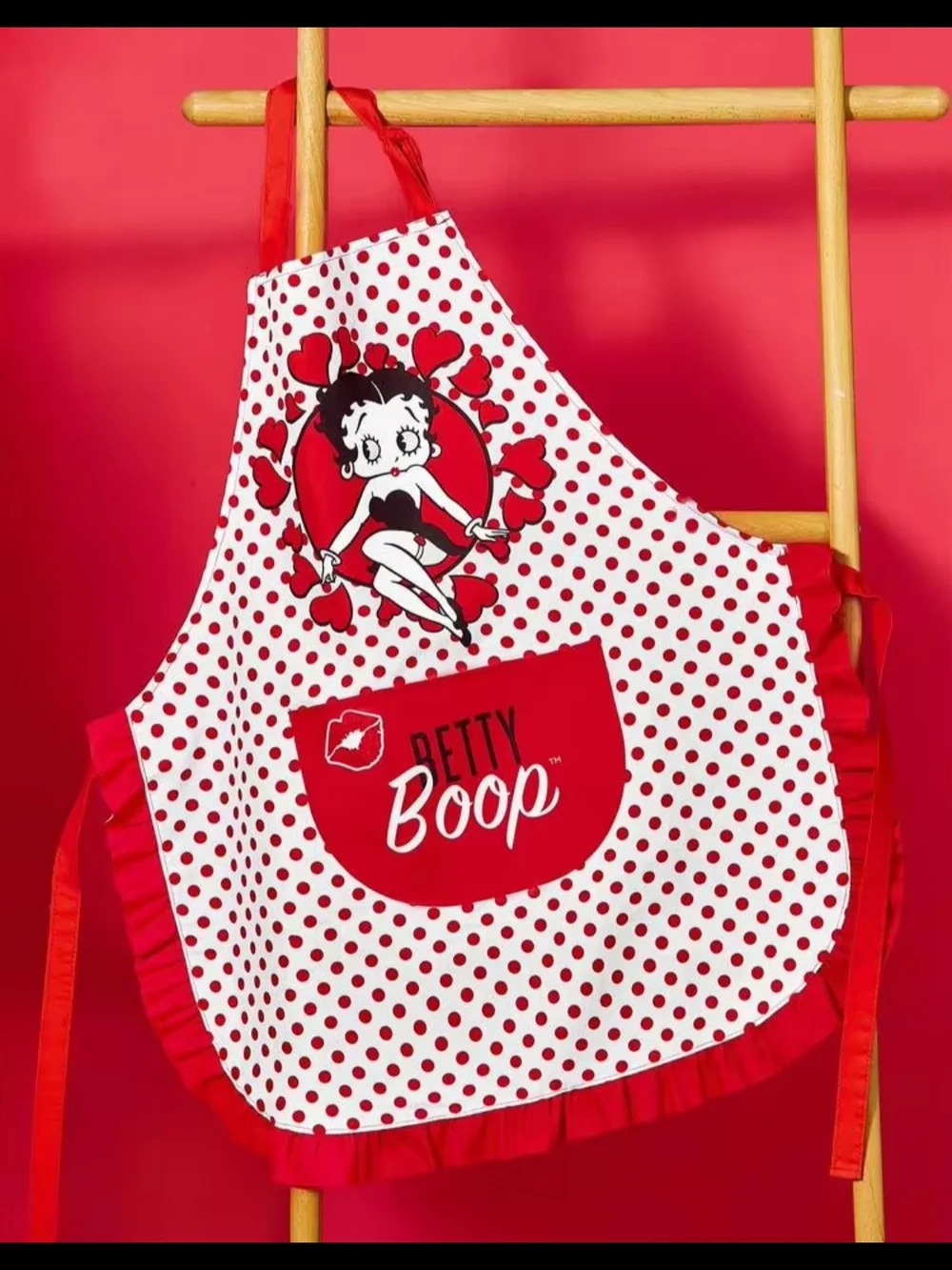 Betty Boop Red and White Polka Dot Kitchen Apron